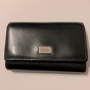 Salvatore Ferragamo- Black leather key wallet